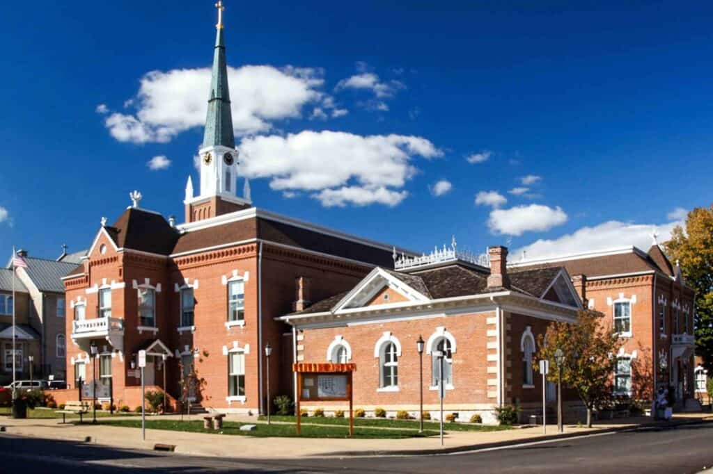 The historic Sainte Genevieve County Courthouse in Sainte Genevieve, Missouri.